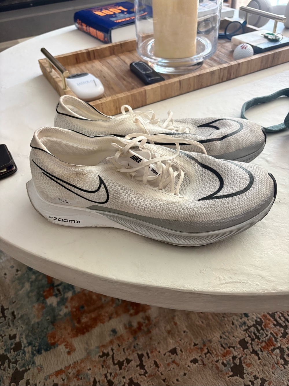 Nike White and Black ZoomX Running Sneakers